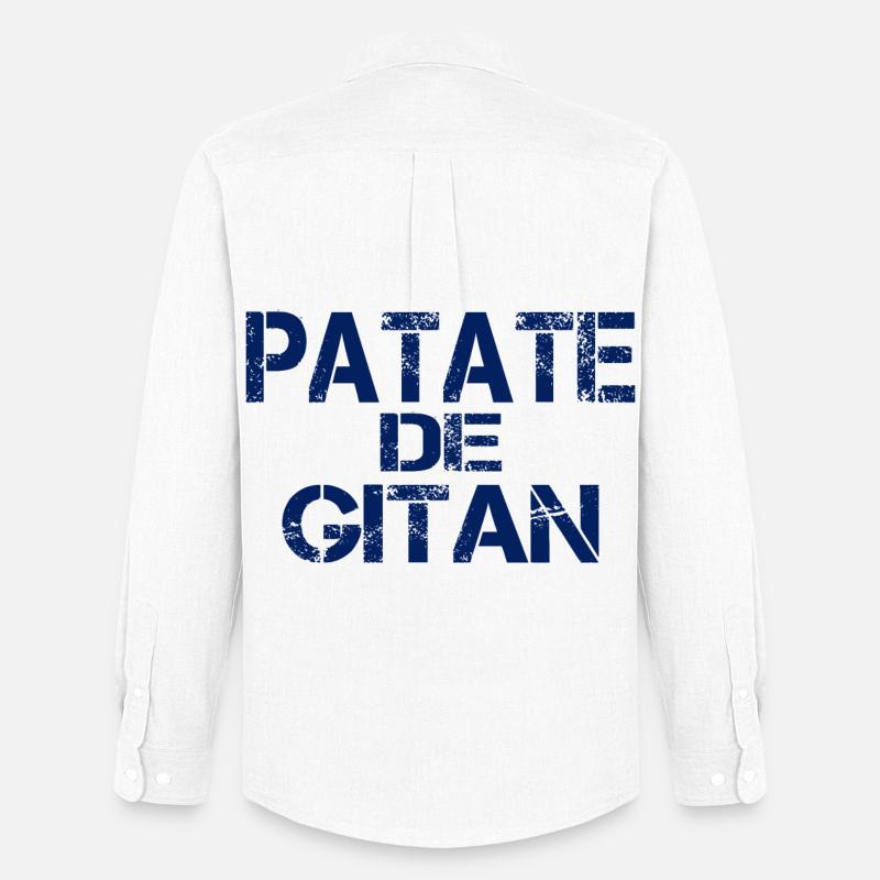 Patate GITAN bleu - Chemise Oxford homme Stanley/Stella - blanc