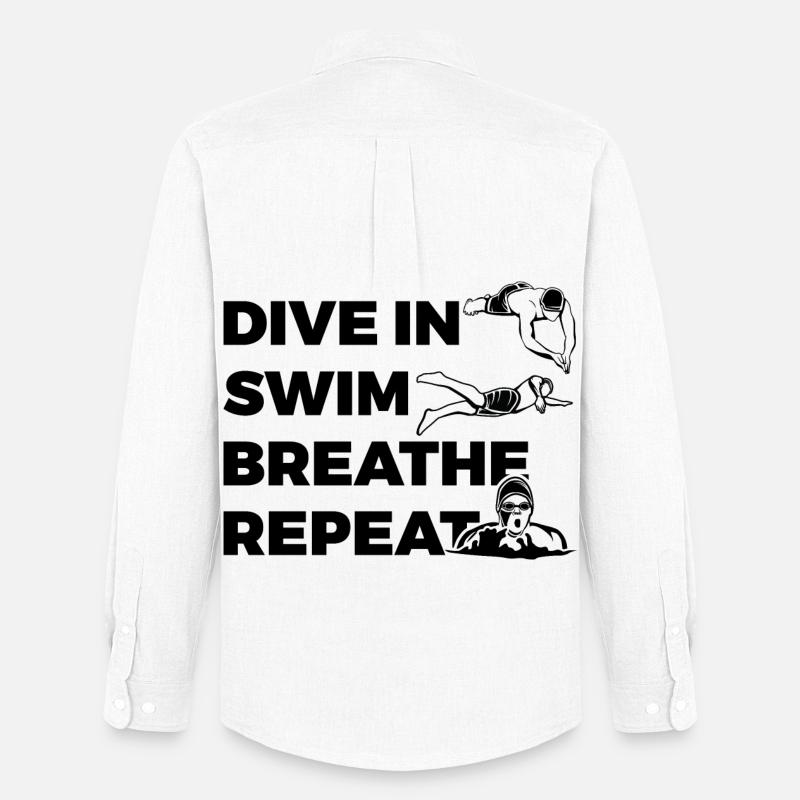 Schwimm Routine - Männer Oxford Hemd von Stanley/Stella - Weiß