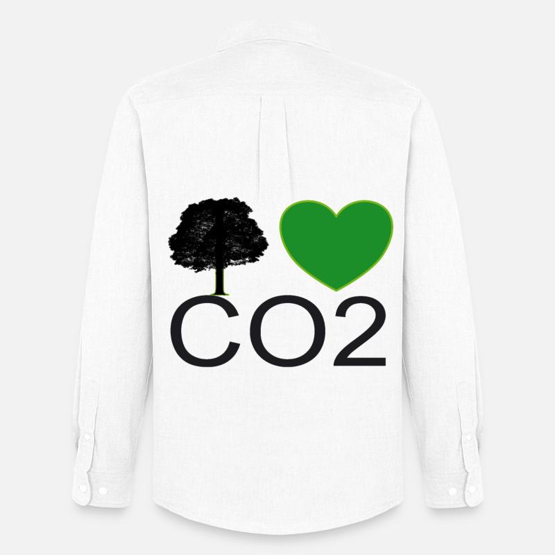 Ich Liebe CO2 Herz Grafik - Männer Oxford Hemd von Stanley/Stella - Weiß