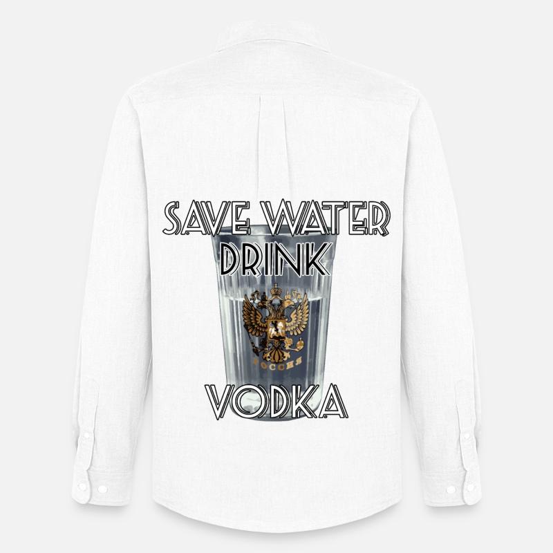 Save Water Drink Vodka Geschenk - Männer Oxford Hemd von Stanley/Stella - Weiß