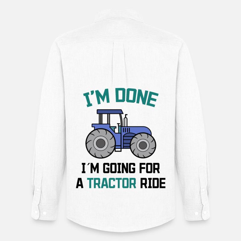 Bauer Traktor Statement Bauernhof Landwirtschaft - Männer Oxford Hemd von Stanley/Stella - Weiß