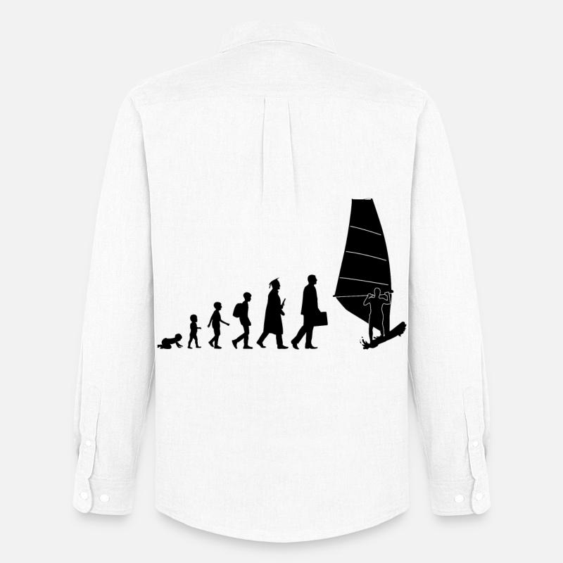 Entwicklung des Windsurfens - Männer Oxford Hemd von Stanley/Stella - Weiß