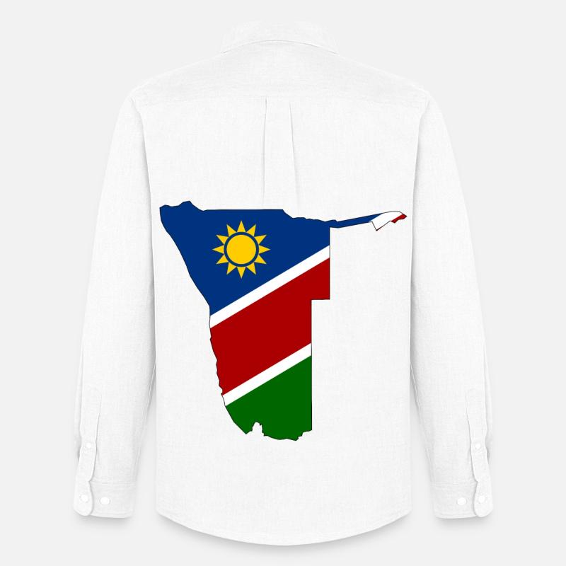 Namibia flag map - Men's Oxford Shirt by Stanley/Stella - white
