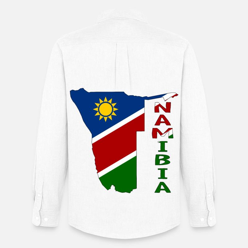 Namibia Map Flag - Men's Oxford Shirt by Stanley/Stella - white