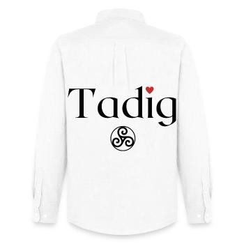 Tadig Triskell Fête des pères Breton - Chemise Oxford homme Stanley/Stella - blanc - Dos - AI Model Male 185 dark (185cm)