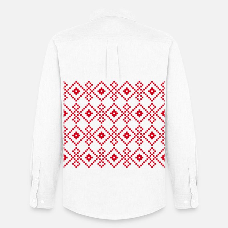 Weihnachtlicher einfarbiger Pullover (rot) - Männer Oxford Hemd von Stanley/Stella - Weiß