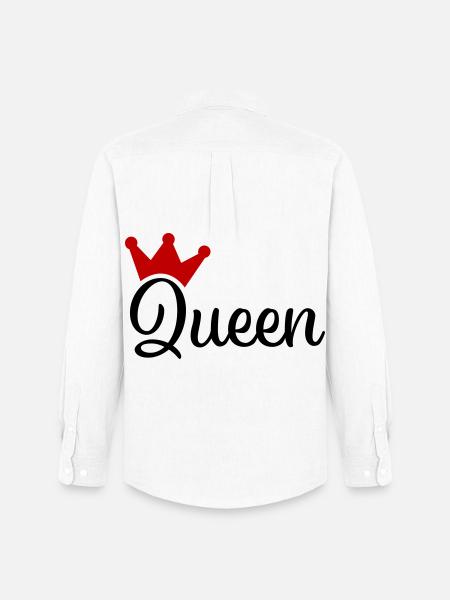 Queen with Crown - Men's Oxford Shirt by Stanley/Stella - white