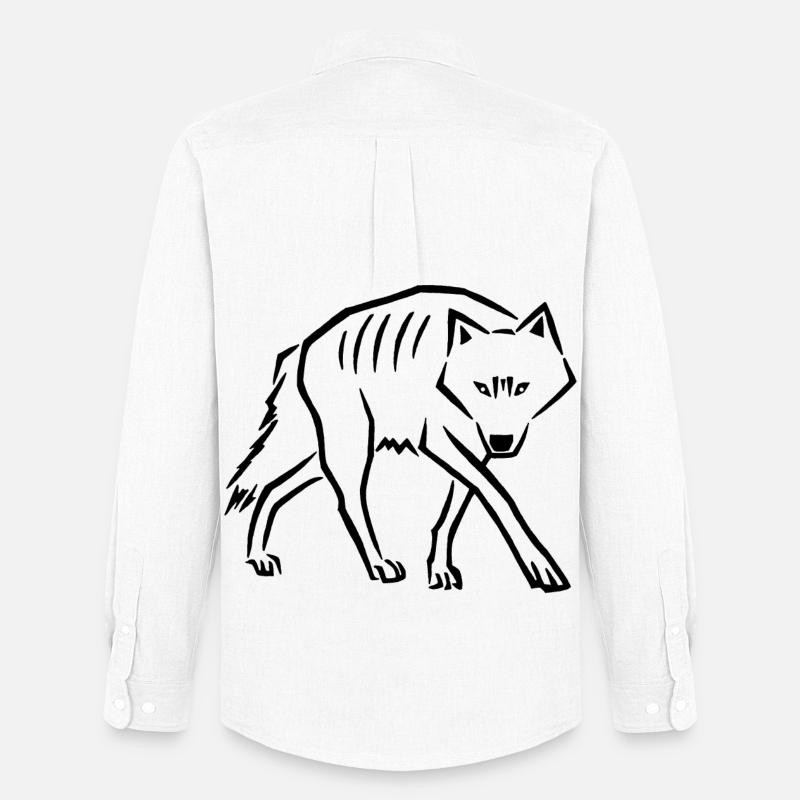 Wolfsschritte (Schwarz) - Männer Oxford Hemd von Stanley/Stella - Weiß
