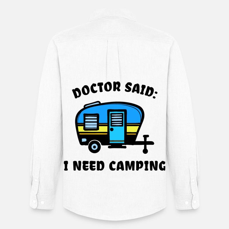 Camper Camping Wohnmobil Statement Wanderer - Männer Oxford Hemd von Stanley/Stella - Weiß