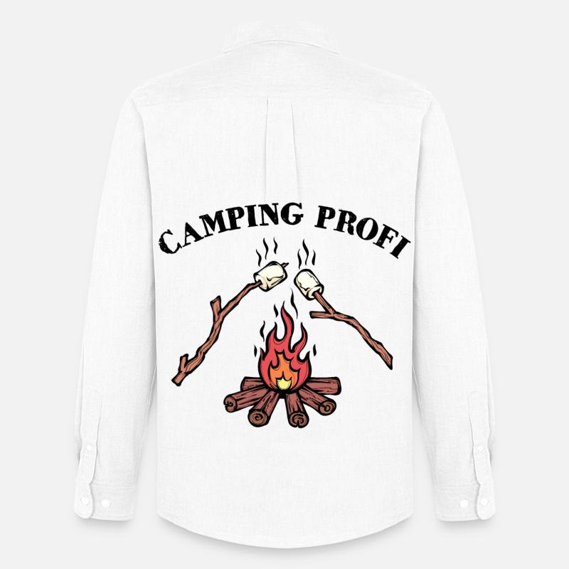 Camping Lagerfeuer Statement Wanderer Campingplatz - Männer Oxford Hemd von Stanley/Stella - Weiß