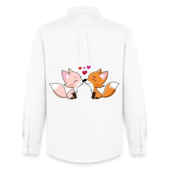 In love with foxes - Men's Oxford Shirt by Stanley/Stella - white - Back - AI Model Male 185 dark (185cm)