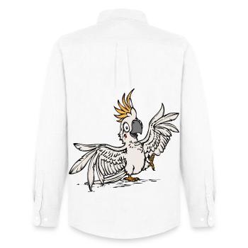 Animal Lover, Pet, Tropical, Parrot, Bird, Animal - Men's Oxford Shirt by Stanley/Stella - white - Back - AI Model Male 185 dark (185cm)