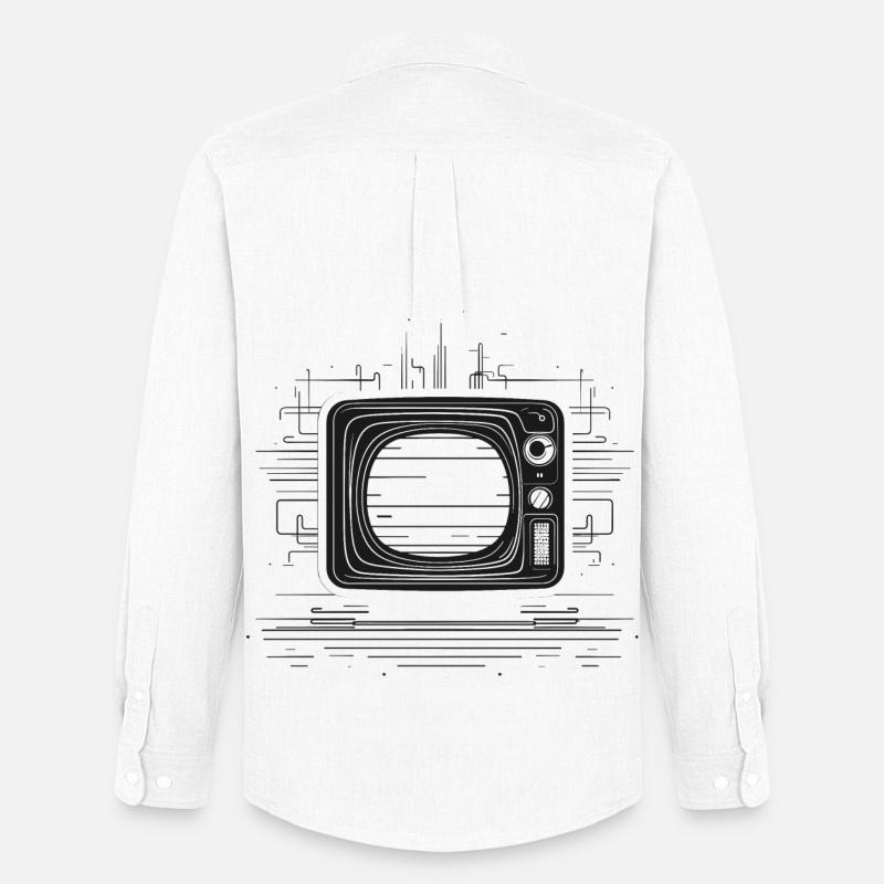 Retro TV Zeichnung - Männer Oxford Hemd von Stanley/Stella - Weiß