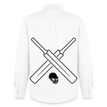 Cricket Sketch - Men's Oxford Shirt by Stanley/Stella - white - Back - AI Model Male 185 dark (185cm)