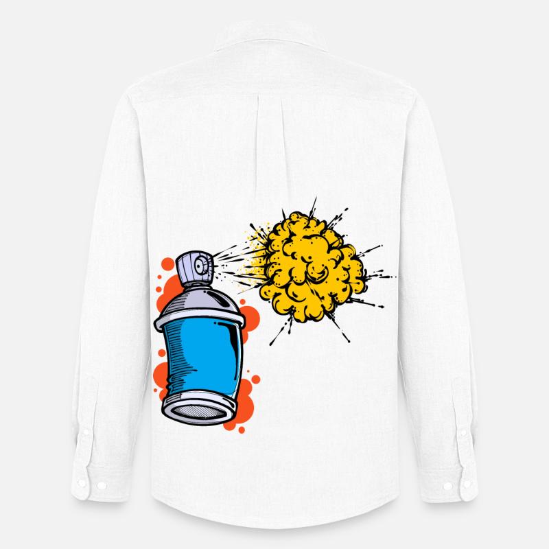 Illustrazione di disegno Graffiti Spray Bomboletta Spruzzatore - Stanley/Stella Camicia Oxford uomo - bianco