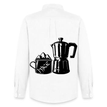 Coffee Hike - Espresso de montagne [Noir] - Chemise Oxford homme Stanley/Stella - blanc - Dos - AI Model Male 185 dark (185cm)