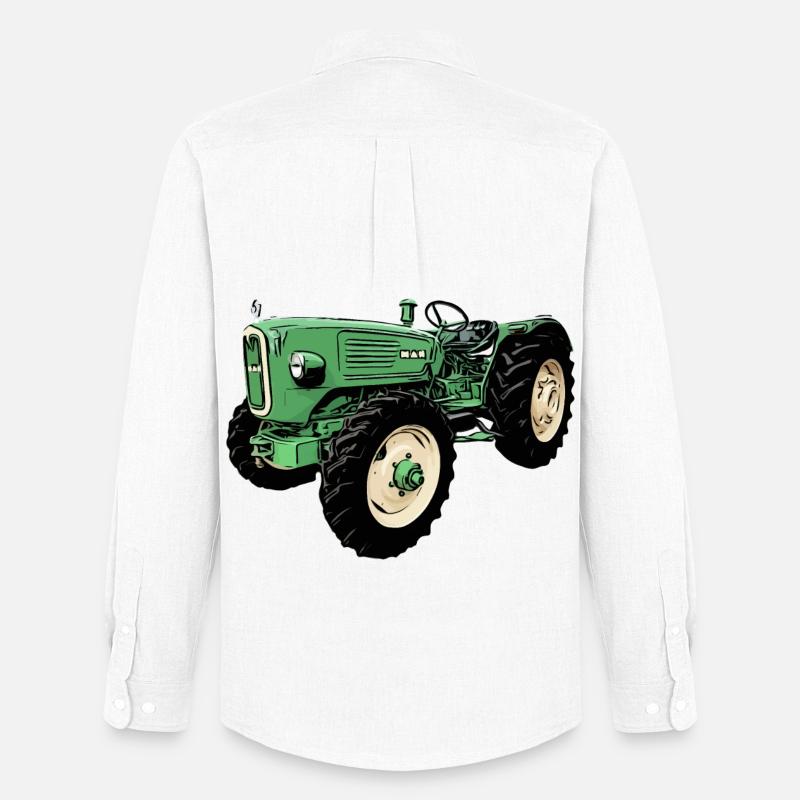 man Ackerdiesel Allrad 4N2 Traktor - Männer Oxford Hemd von Stanley/Stella - Weiß
