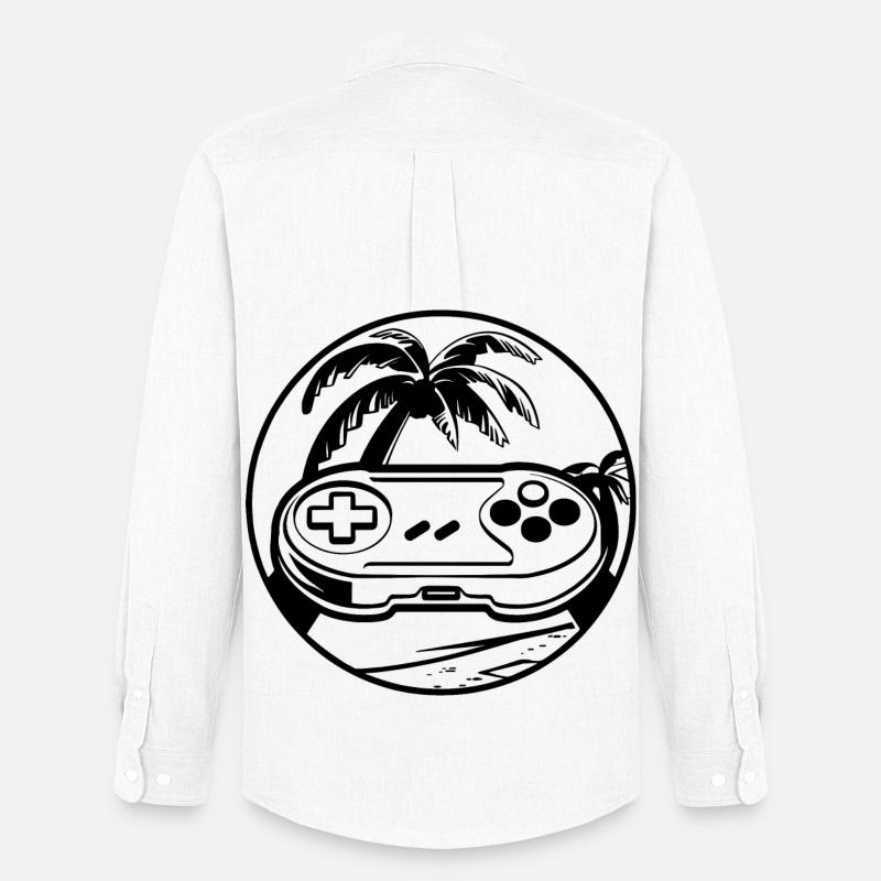 Gamepad - Männer Oxford Hemd von Stanley/Stella - Weiß