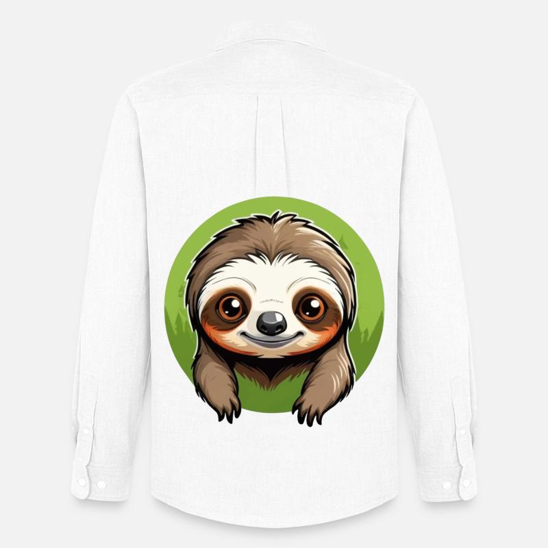 Lazy Tree Sloth - Männer Oxford Hemd von Stanley/Stella - Weiß