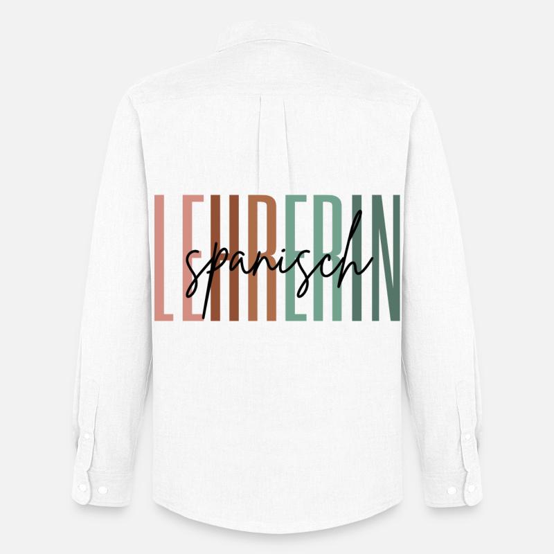 Lehrerin Spanisch Spanischlehrerin Geschenk - Männer Oxford Hemd von Stanley/Stella - Weiß