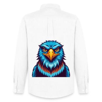 Hawk Colorful Kawaii Cartoon Character Clipart - Men's Oxford Shirt by Stanley/Stella - white - Back - AI Model Male 185 dark (185cm)