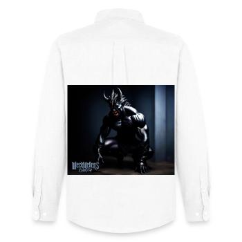 Darkness devil side - Men's Oxford Shirt by Stanley/Stella - white - Back - AI Model Male 185 dark (185cm)