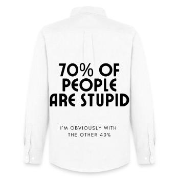 70% der Menschen sind dumm.... Humor # - Männer Oxford Hemd von Stanley/Stella - Weiß - Hinten - AI Model Male 185 dark (185cm)