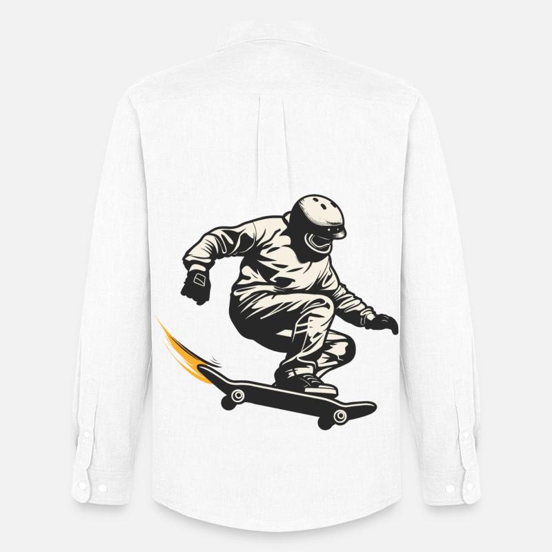 Skateboarder - Männer Oxford Hemd von Stanley/Stella - Weiß