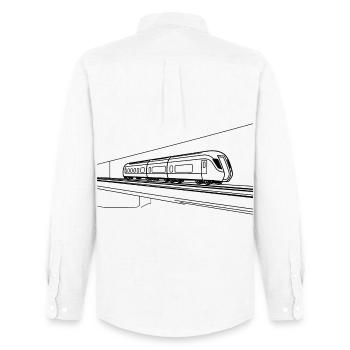 Railway Sketch - Men's Oxford Shirt by Stanley/Stella - white - Back - AI Model Male 185 dark (185cm)