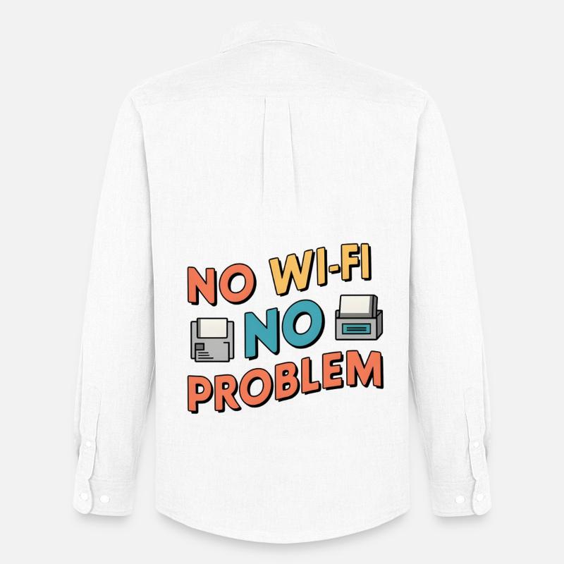No Wi-Fi, No Problem - Männer Oxford Hemd von Stanley/Stella - Weiß