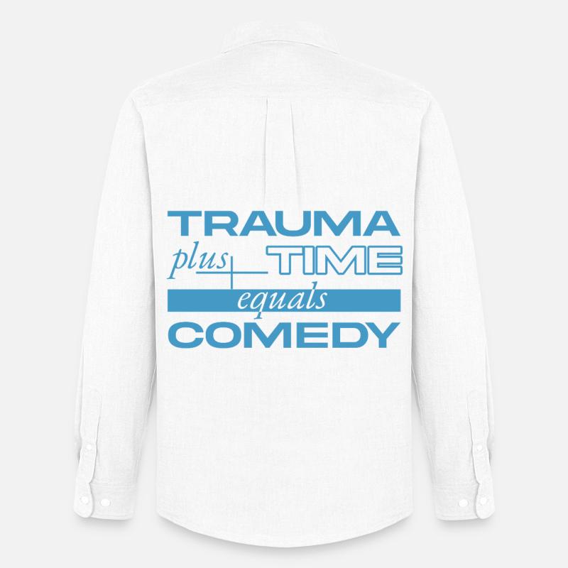 Trauma + Zeit = Comedy - Männer Oxford Hemd von Stanley/Stella - Weiß