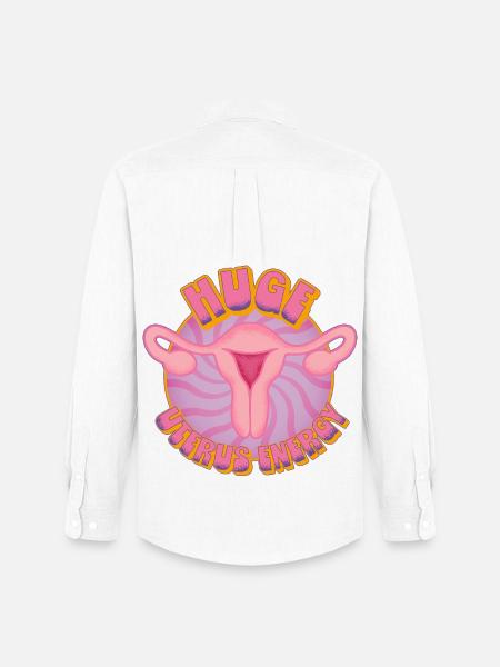 Huge Uterus Energy – Power & Empowerment - Men's Oxford Shirt by Stanley/Stella - white