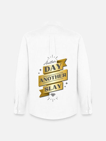 Another Day Another Slay Banner - Men's Oxford Shirt by Stanley/Stella - white