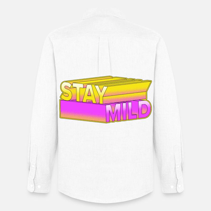 Stay Mild – Neon 3D Retro Look - Männer Oxford Hemd von Stanley/Stella - Weiß