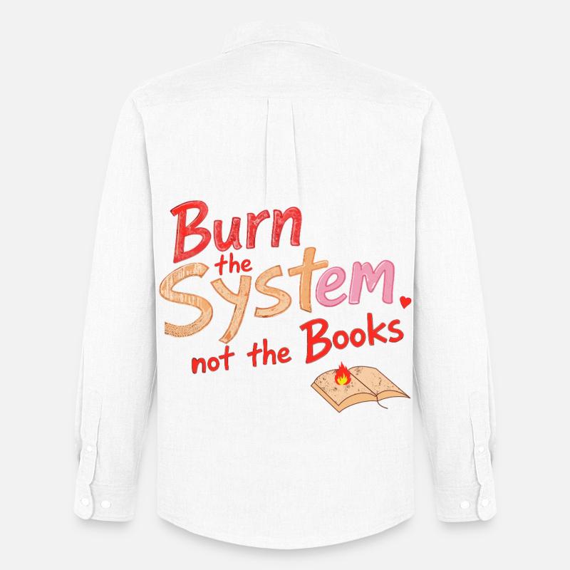 Verbrenne das System - Männer Oxford Hemd von Stanley/Stella - Weiß