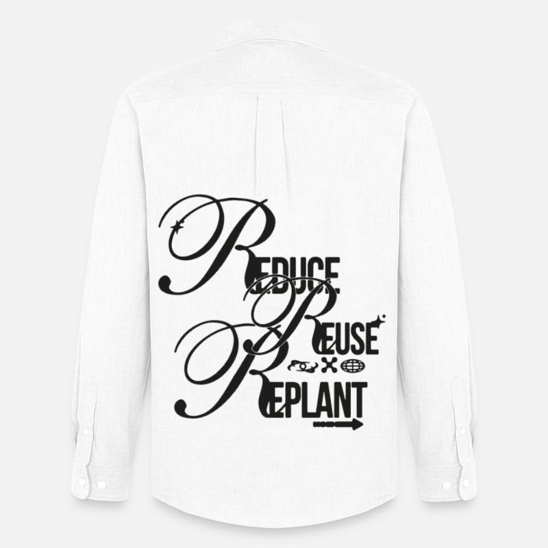 Sustainability Script – Reduce Reuse Replant - Männer Oxford Hemd von Stanley/Stella - Weiß