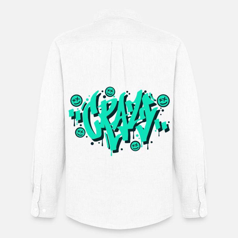Verrücktes Graffiti-Buchstaben-Design - Männer Oxford Hemd von Stanley/Stella - Weiß
