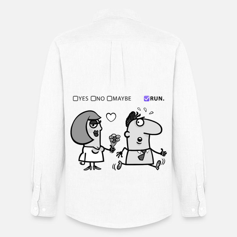Liebe oder Flucht – Skurriles Humor-Design - Männer Oxford Hemd von Stanley/Stella - Weiß