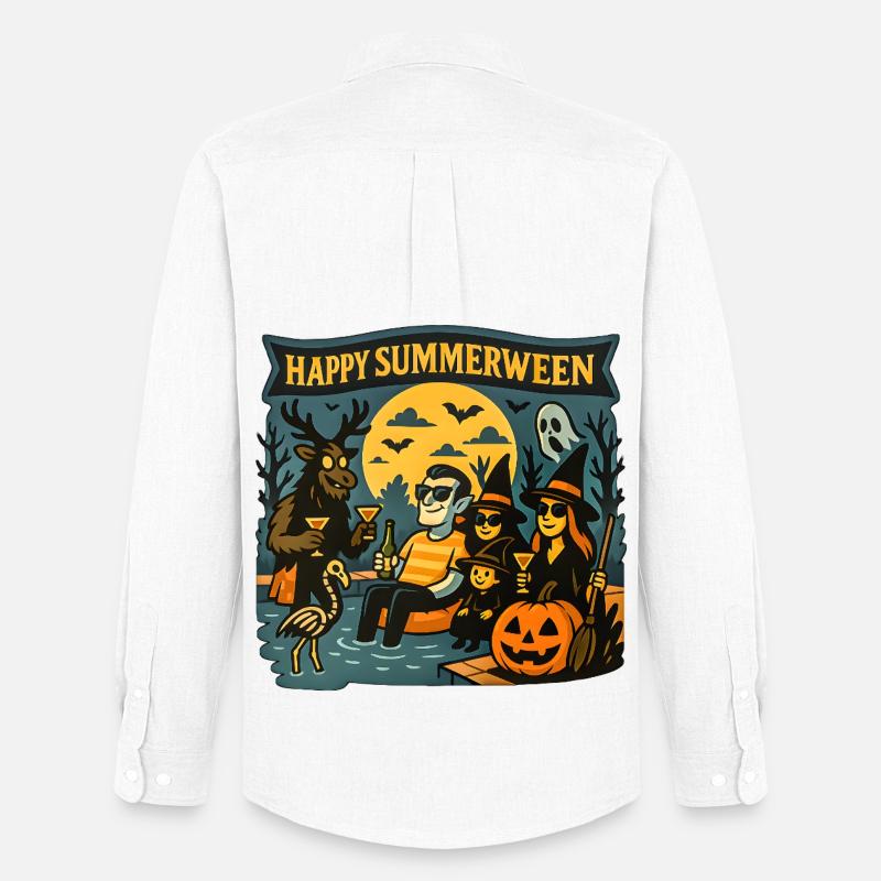 Happy Summerween - Männer Oxford Hemd von Stanley/Stella - Weiß