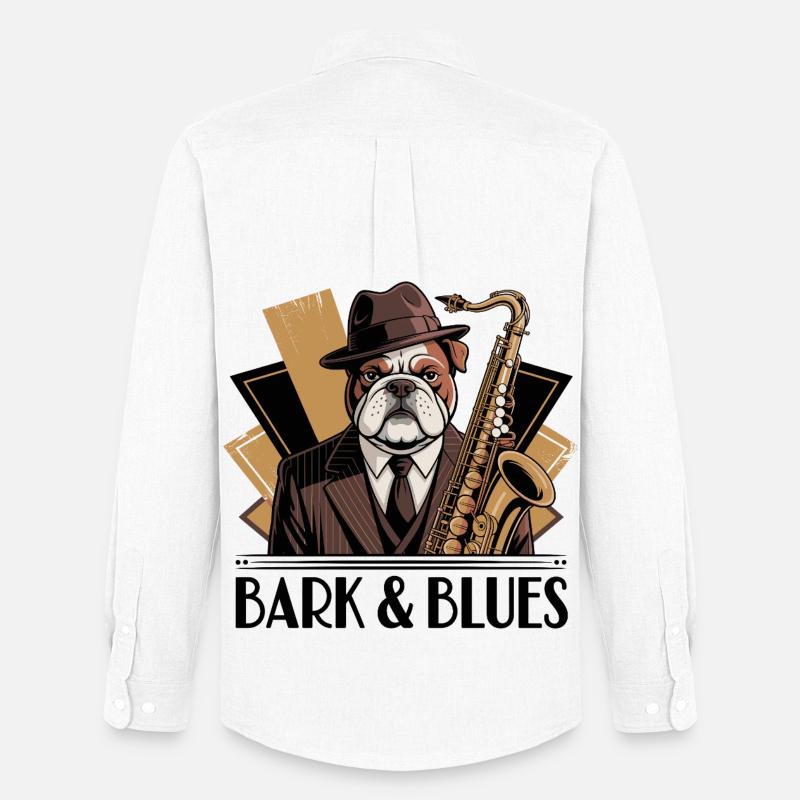 Bark und Blues - Männer Oxford Hemd von Stanley/Stella - Weiß