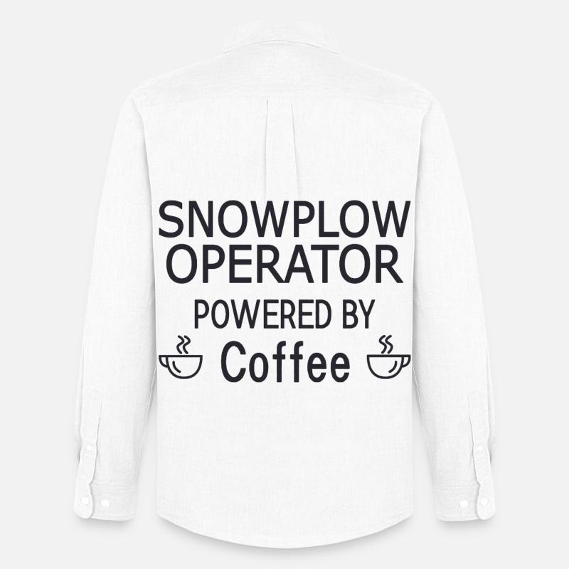 Snowplow Operator Powered Coffee Schneepflugfahrer - Männer Oxford Hemd von Stanley/Stella - Weiß