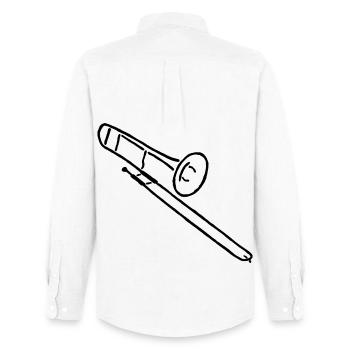 Trombone Sketch Gift for Trombonists - Men's Oxford Shirt by Stanley/Stella - white - Back - AI Model Male 185 dark (185cm)