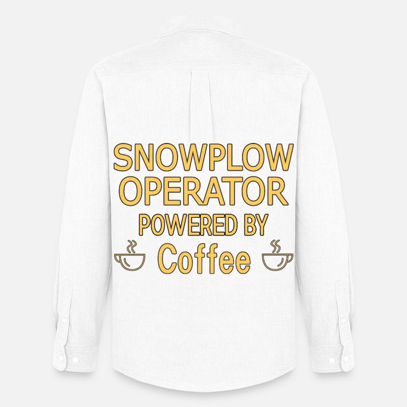 Snowplow Operator Powered Coffee Schneepflugfahrer - Männer Oxford Hemd von Stanley/Stella - Weiß