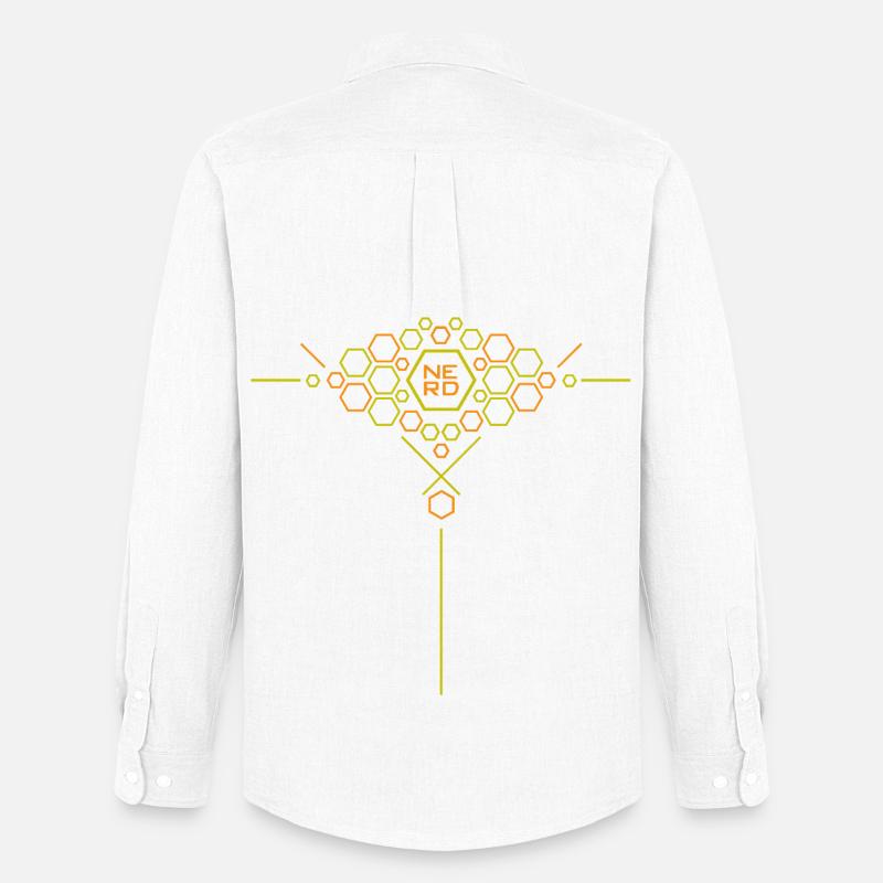 Nerd Hex Muster Gradient - Männer Oxford Hemd von Stanley/Stella - Weiß