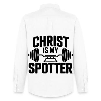 Christ est mon observateur - Chemise Oxford homme Stanley/Stella - blanc - Dos - AI Model Male 185 dark (185cm)