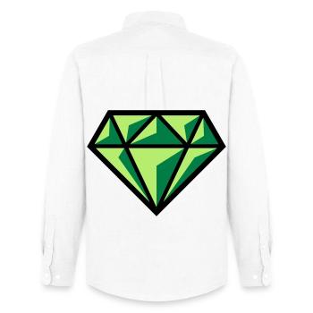 Diamant (pierre précieuse symbole brillant / POS Gre 3C) - Chemise Oxford homme Stanley/Stella - blanc - Dos - AI Model Male 185 dark (185cm)