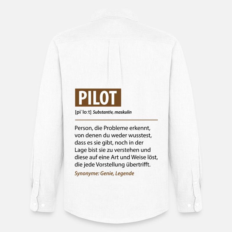 Lustige Pilot Beruf Definition Geschenke - Männer Oxford Hemd von Stanley/Stella - Weiß