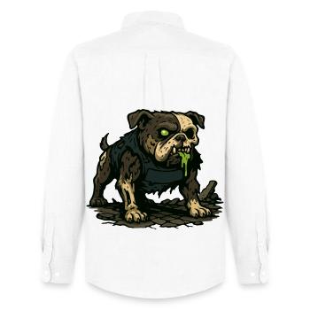 Carlin zombie groggy avec bave verte - Chemise Oxford homme Stanley/Stella - blanc - Dos - AI Model Male 185 dark (185cm)