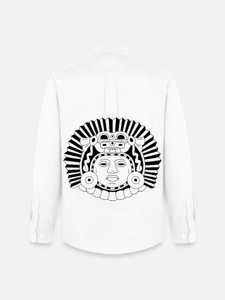 Aztec Dragon King (Black) - Men's Oxford Shirt by Stanley/Stella - white