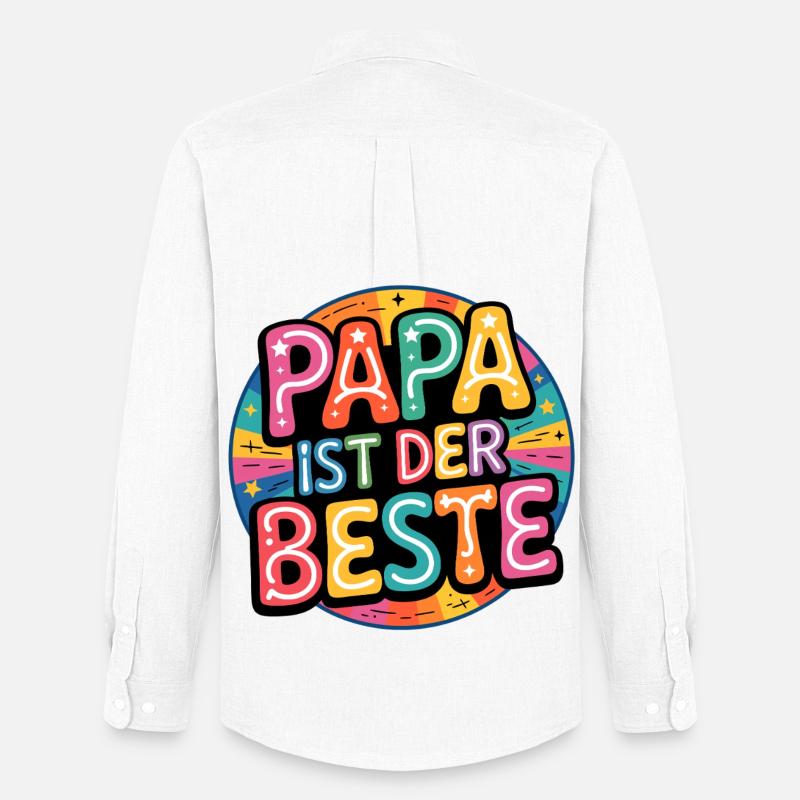 Papa ist der Beste - Männer Oxford Hemd von Stanley/Stella - Weiß